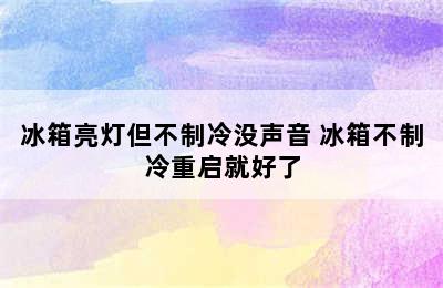 冰箱亮灯但不制冷没声音 冰箱不制冷重启就好了